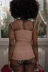 BASERANGE Ribbed Cotton Needle Tank Top TONI and TOTV Collection Made in Portugal BAS-TONI-RB-000-MGH Rose Red